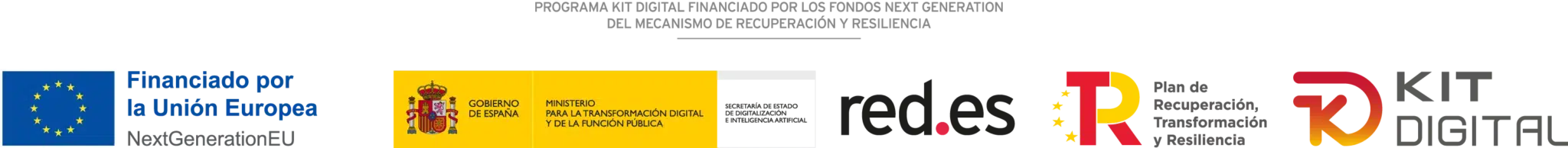 Logos oficiales de financiación digital europea en España