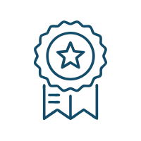 Icono de medalla con estrella y cinta